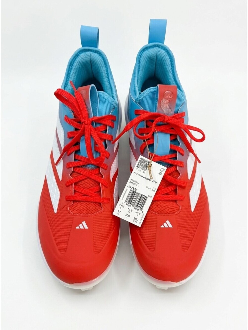 Adidas Adizero Impact TPU Baseball Cleats Mens 12 Red Sky Blue White NWT JR7826